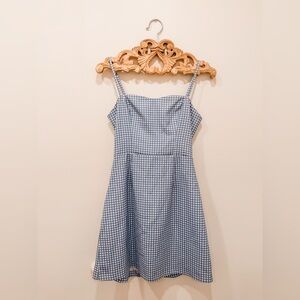 French Connection Blue and White Checkered Dress